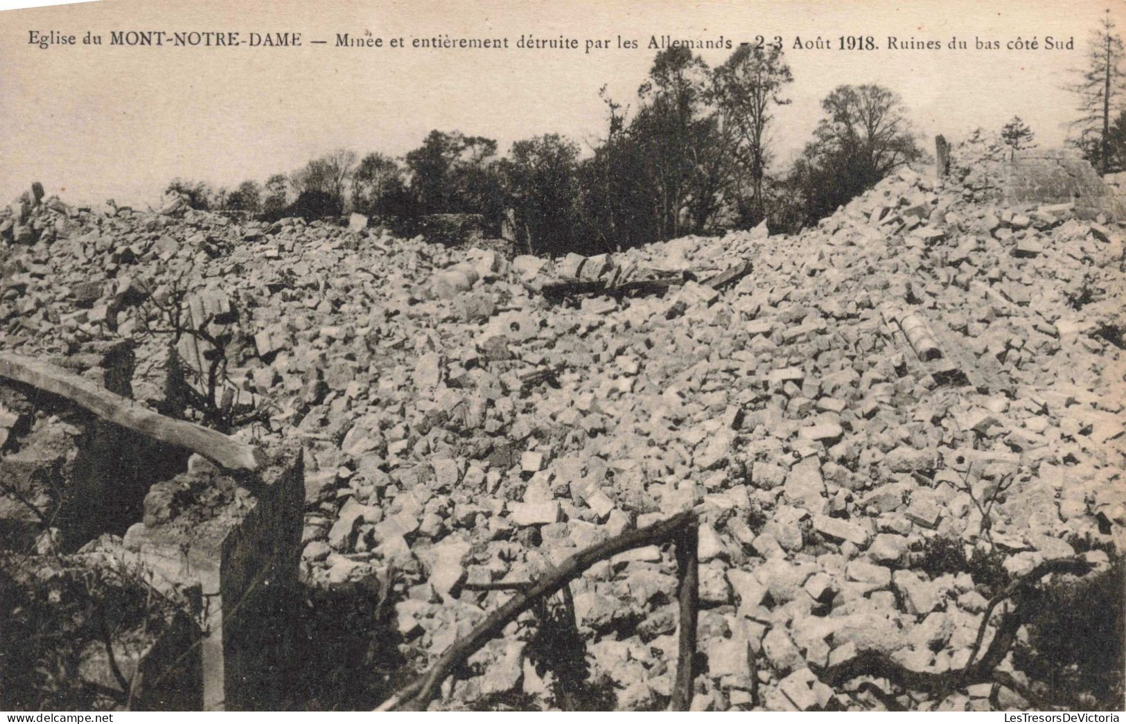 FRANCE - 02 - Eglise Du Mont-Notre-Dame - Minée Et Entièrement Détruite Par Les Allemands.. - Carte Postale Ancienne - Sonstige & Ohne Zuordnung