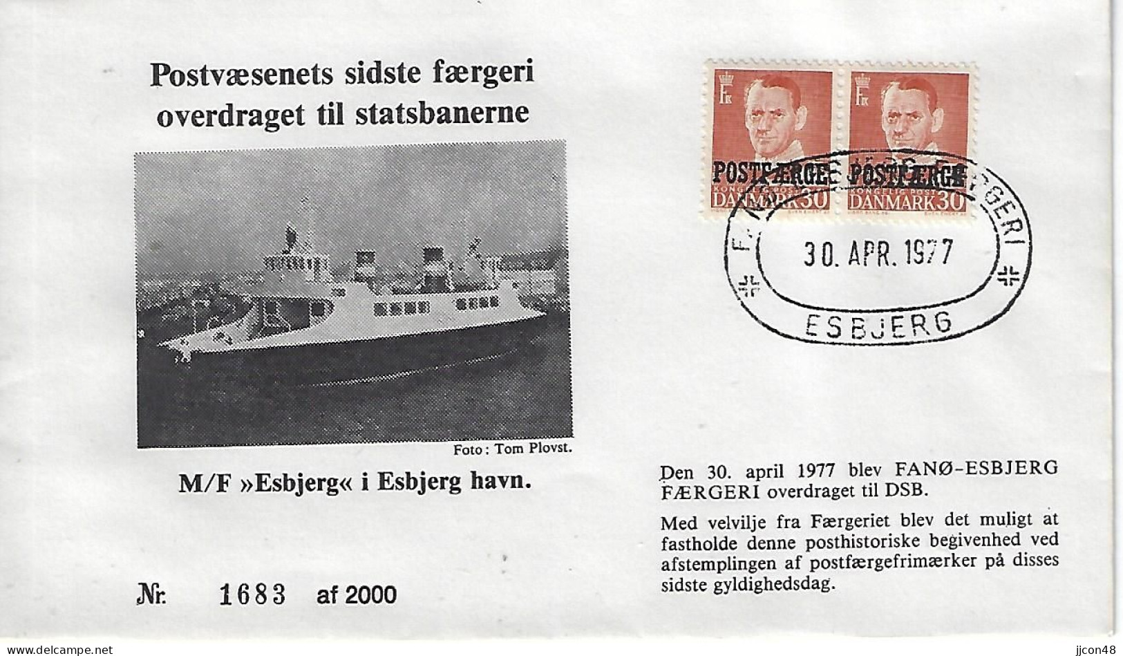 Denmark 1977  Ferry Mail (o) Mi.36 - Service