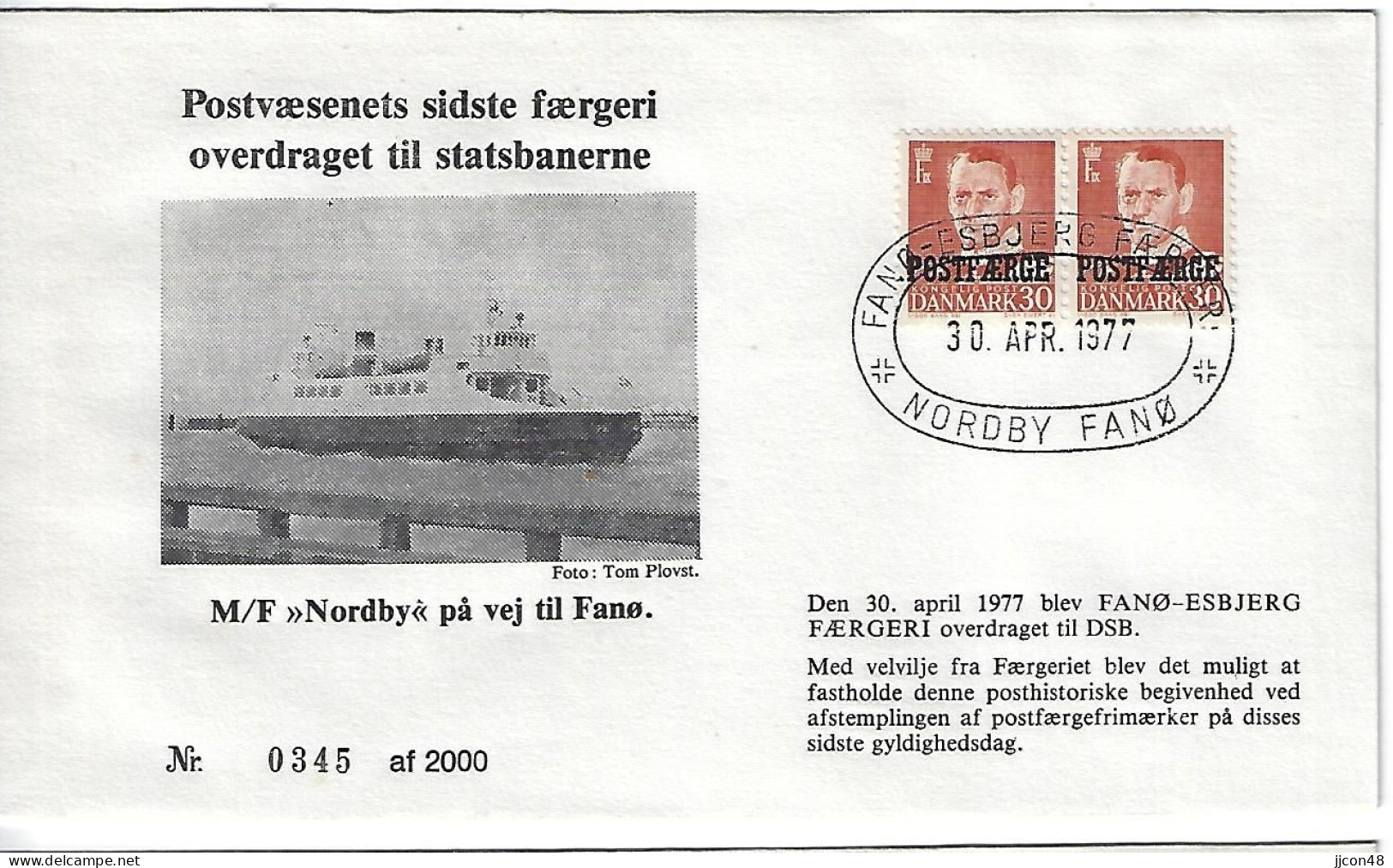 Denmark 1977  Ferry Mail (o) Mi.36 - Service