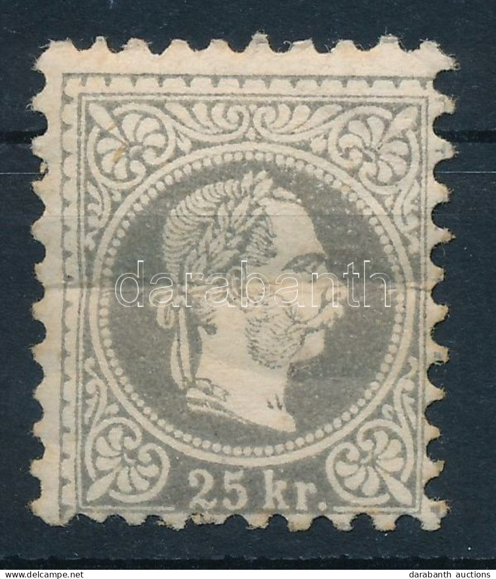 * 1867 Szürkéslila 25kr, Használatlan, Teljes Eredeti Gumival, Törés, Ráncok. / Original Gum, Folded, Creases. Certifica - Sonstige & Ohne Zuordnung