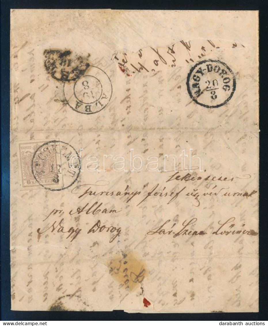 1855 6kr Levélen Kolera Tartalommal / On Cover With Content About Cholera "KECSKEMÉT" - Nagydorog - Altri & Non Classificati