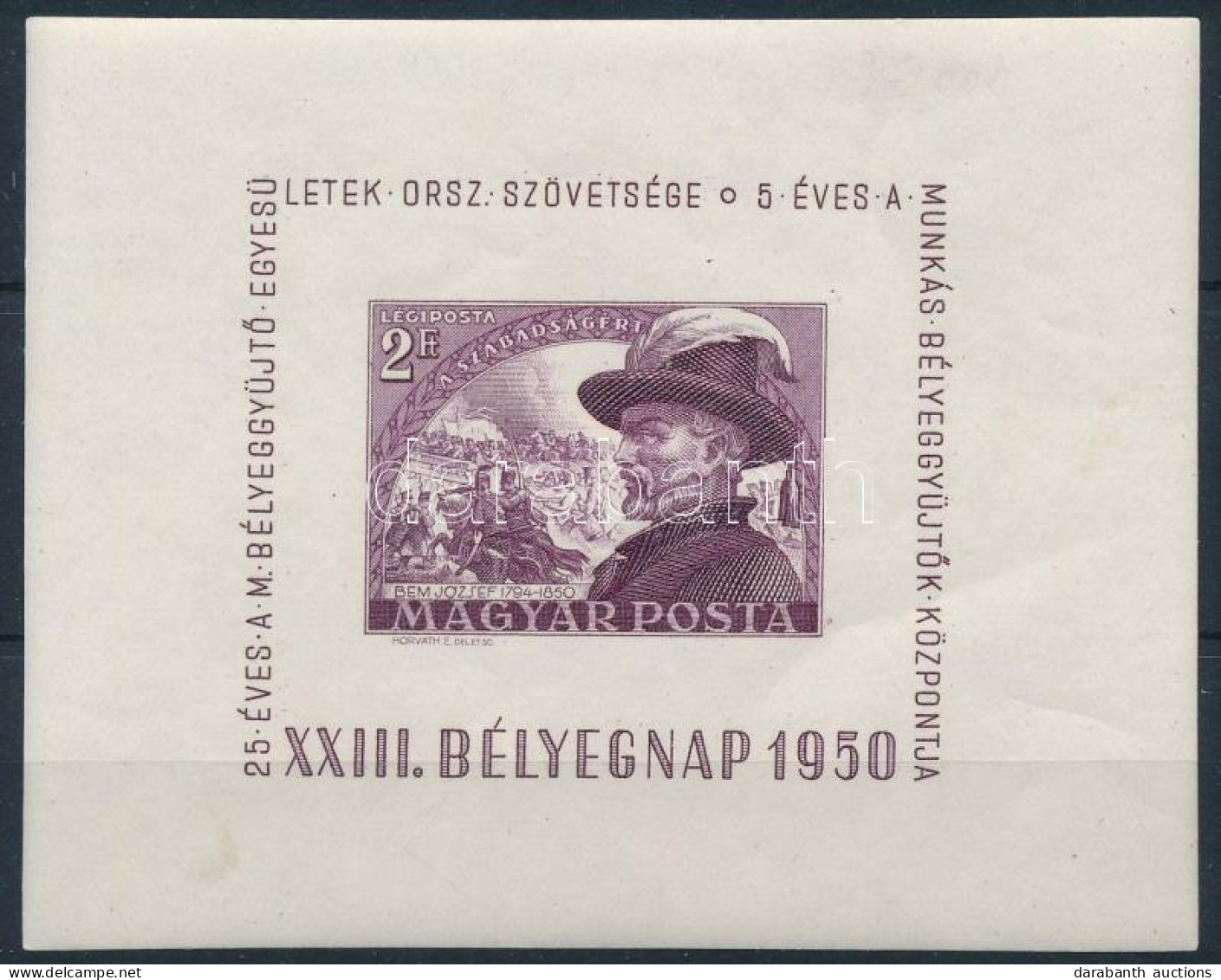 ** 1950 Bélyegnap (23.) - Bem Blokk (12.000) - Other & Unclassified