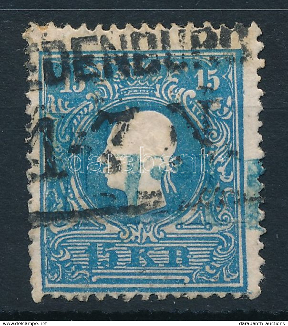 O 1858 15kr II. Tipus "(O)EDENBURG" + Kék "Fran(co)" - Altri & Non Classificati