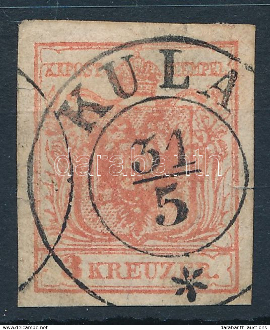 O 1850 3kr MP III "KULA" (Gudlin 300 Pont) - Other & Unclassified