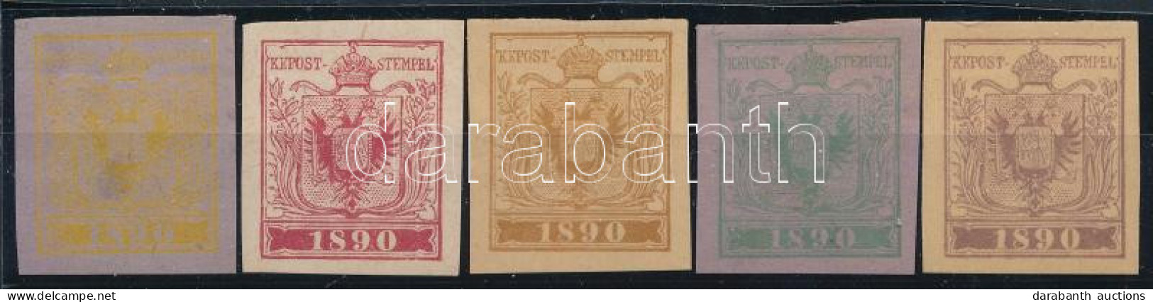 (*) Az 1850 évi Bélyegek 1890 évi Utánnyomása, 5 Db - Other & Unclassified