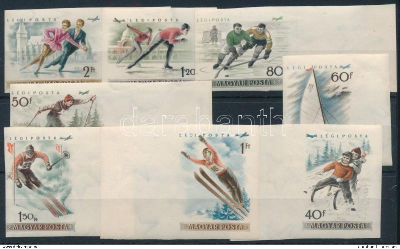 ** 1955 Téli Sportok ívszéli Vágott Sor (12.000) (ráncok / Creases) - Autres & Non Classés