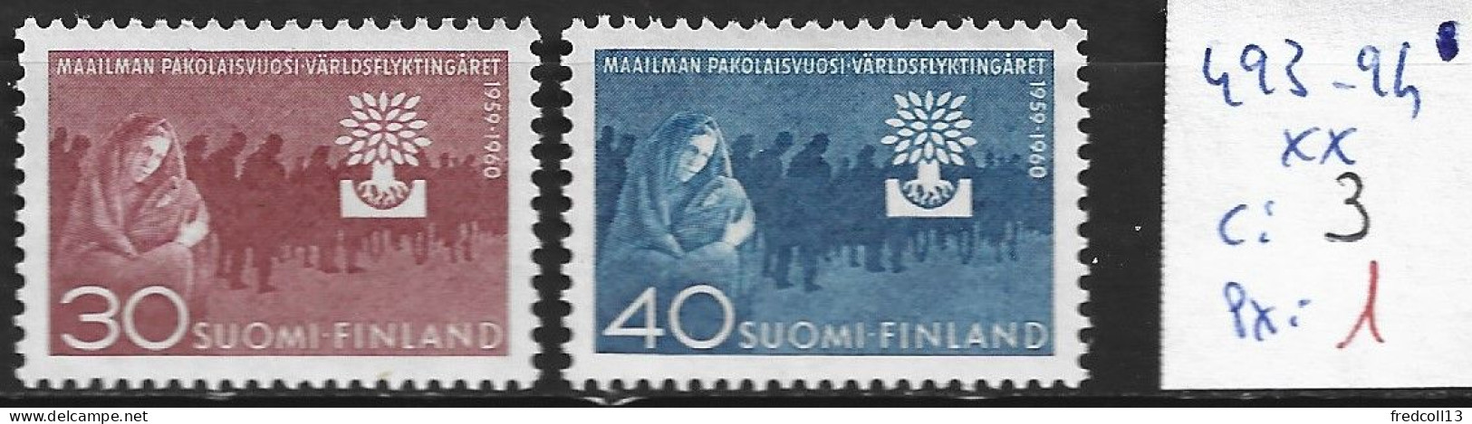 FINLANDE 493-94 ** Côte 3 € - Flüchtlinge