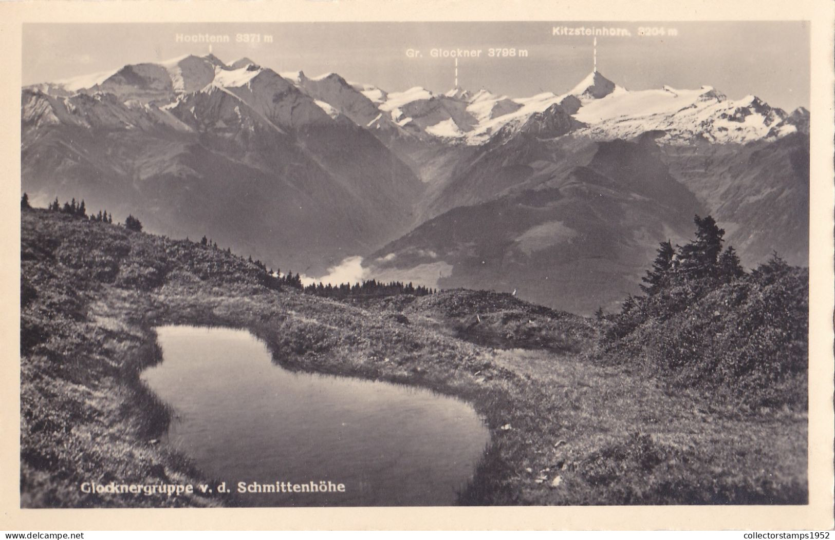 AK Glocknergruppe V. D. Schmittenhöhe Grossglockner Kitzsteinhorn Gletscher ?, POSTCARD - Kaprun