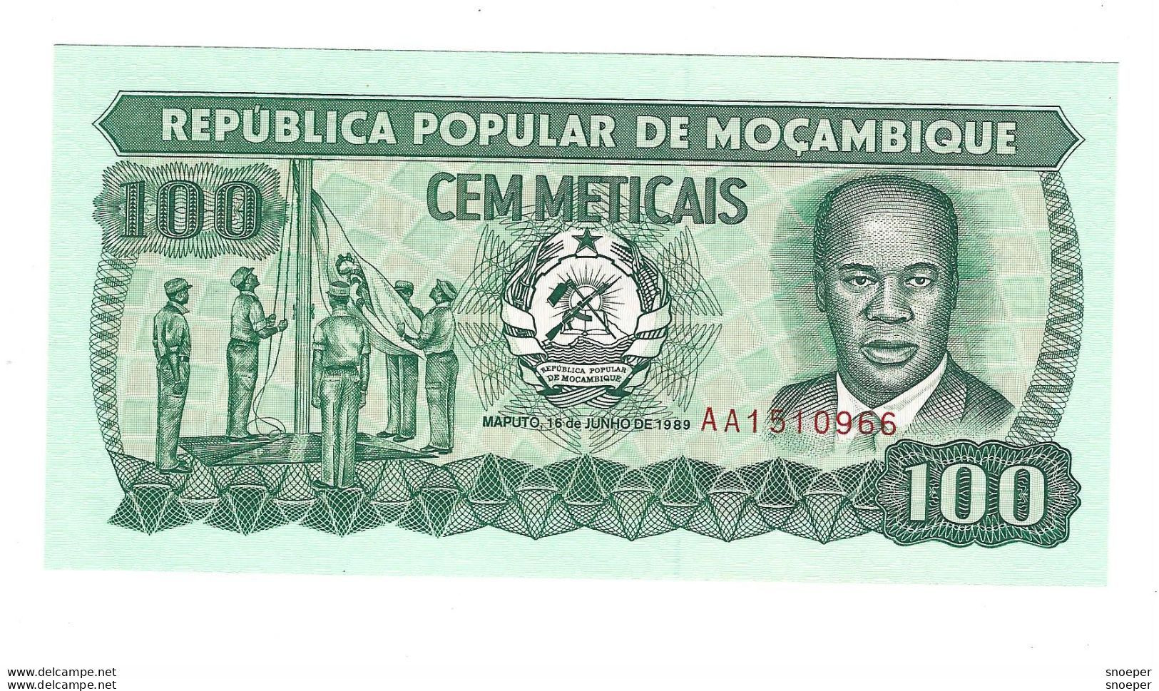 *mozambique 100 Meticals  1989  130c  Unc - Mozambico
