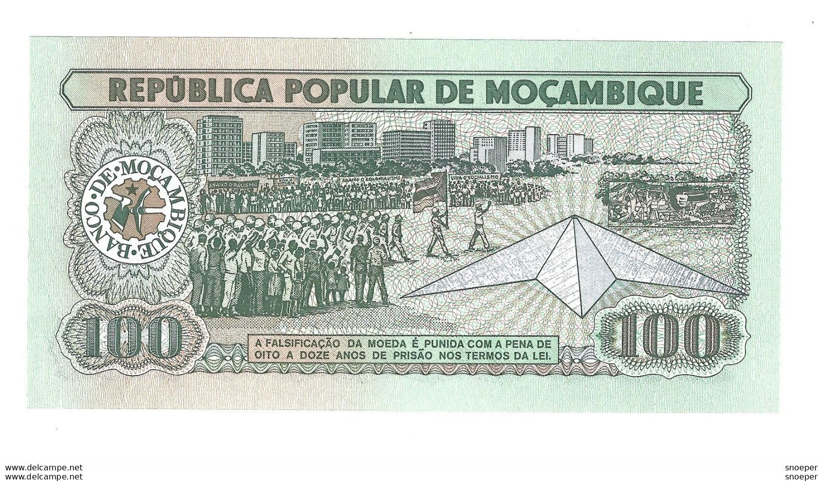 *mozambique 100 Meticals  1989  130c  Unc - Mozambico