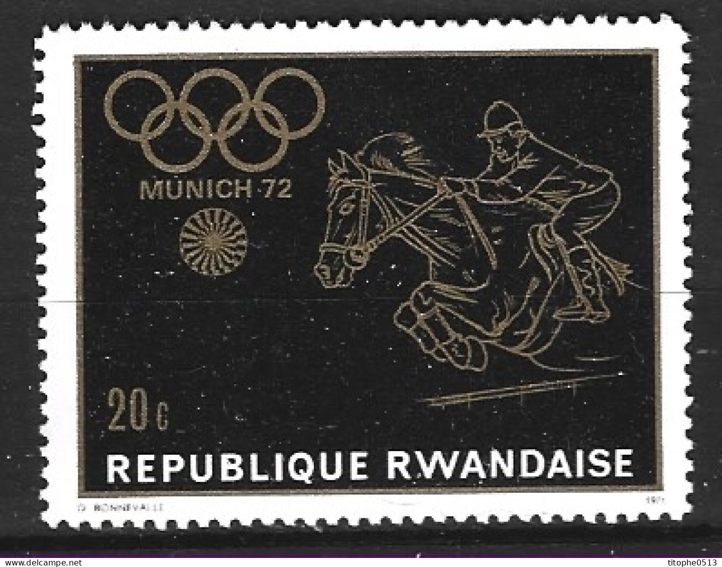 RWANDA. N°422 De 1971. Equitation Aux J.O. De Munich. - Springreiten