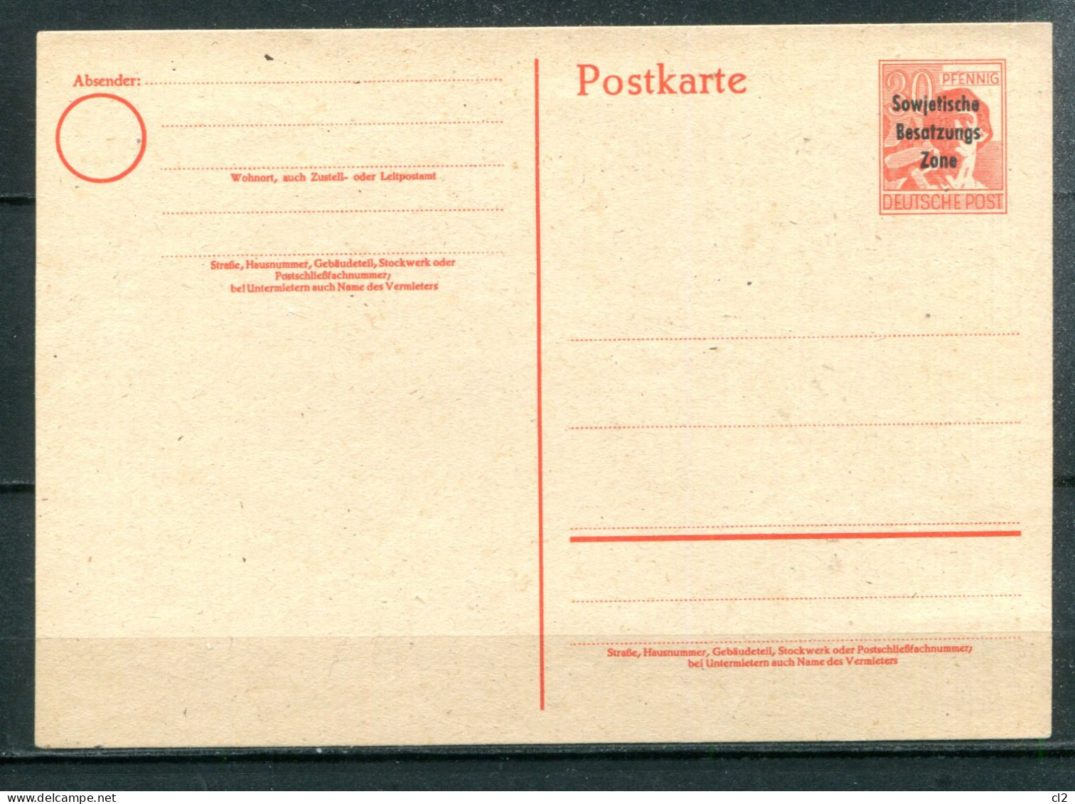 Zone Soviétique D'Occupation - Ganzsache Michel P32 I - Postal  Stationery