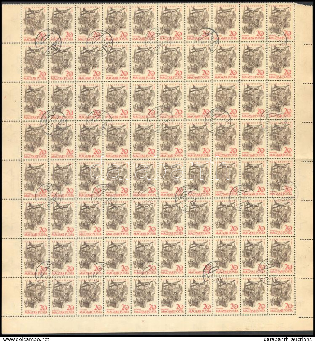 O 1958 Repülő 20Ft 2 Db Hajtott 80-as ívdarabban, Foglyuk Kimaradással (18.800) - Autres & Non Classés