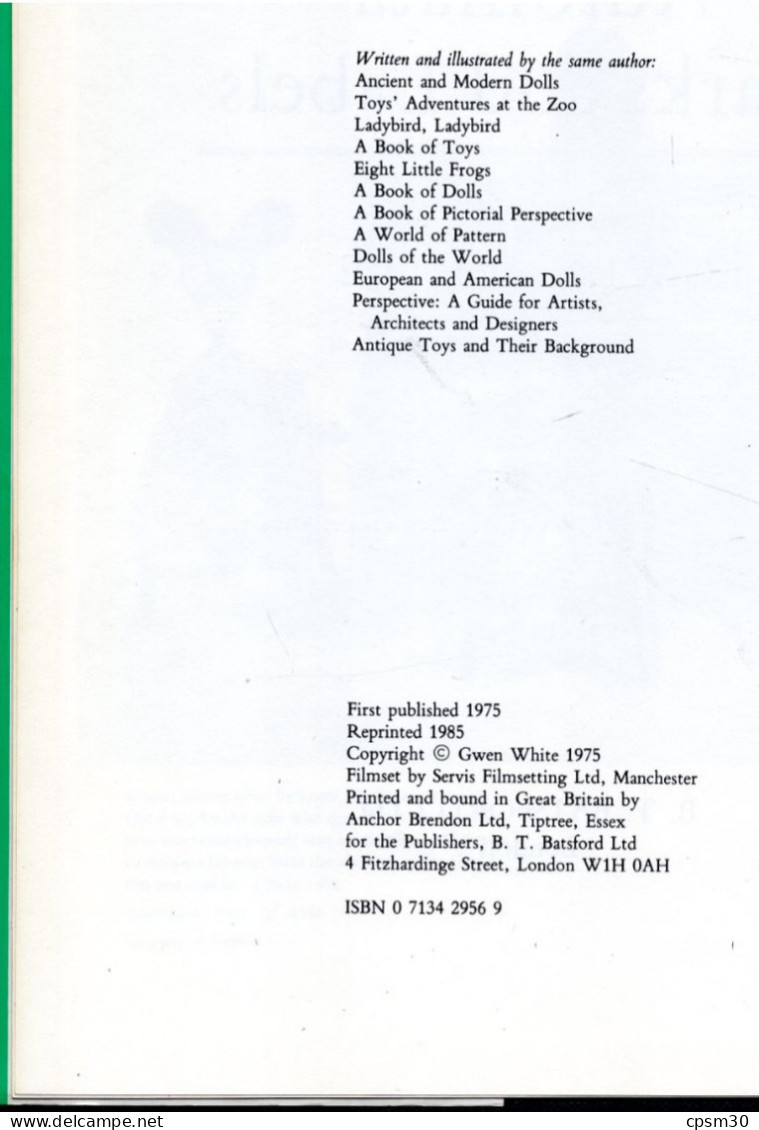 Livre, TOYS, DOLLS, AUTOMATA, MARKS & LABELS, 1985 - Enciclopedie
