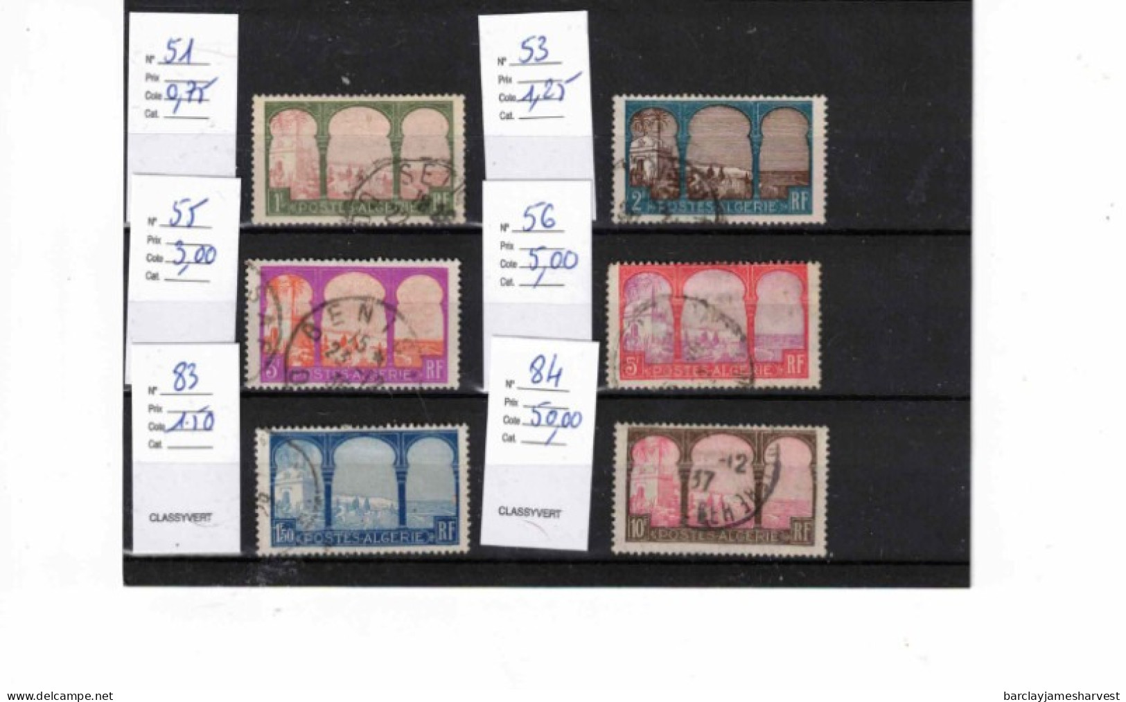 Timbres Des Colonies Françaises "Algérie" Oblitérés Cote : 61.50 Euros - Oblitérés