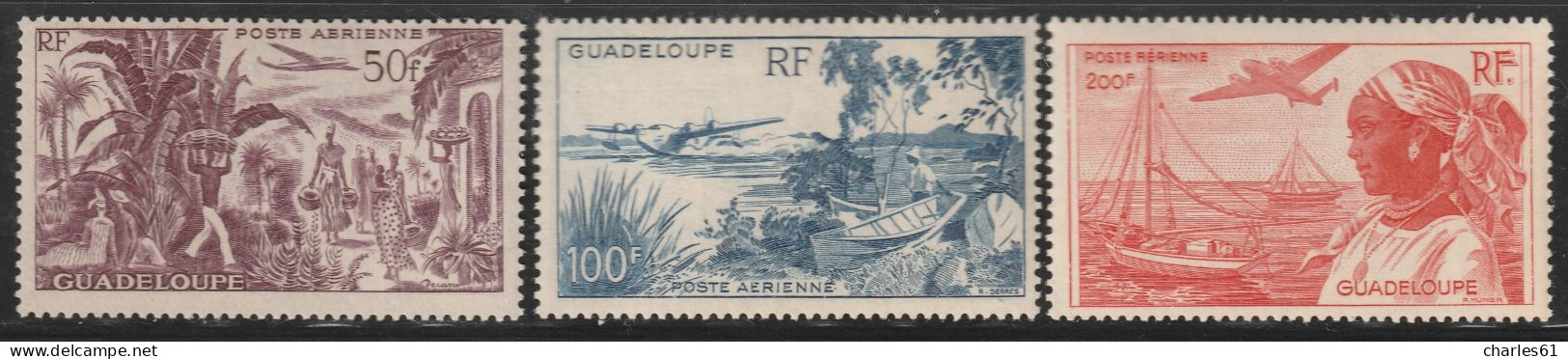 GUADELOUPE - Poste Aérienne N°13/5 ** (1947) Vues - Airmail