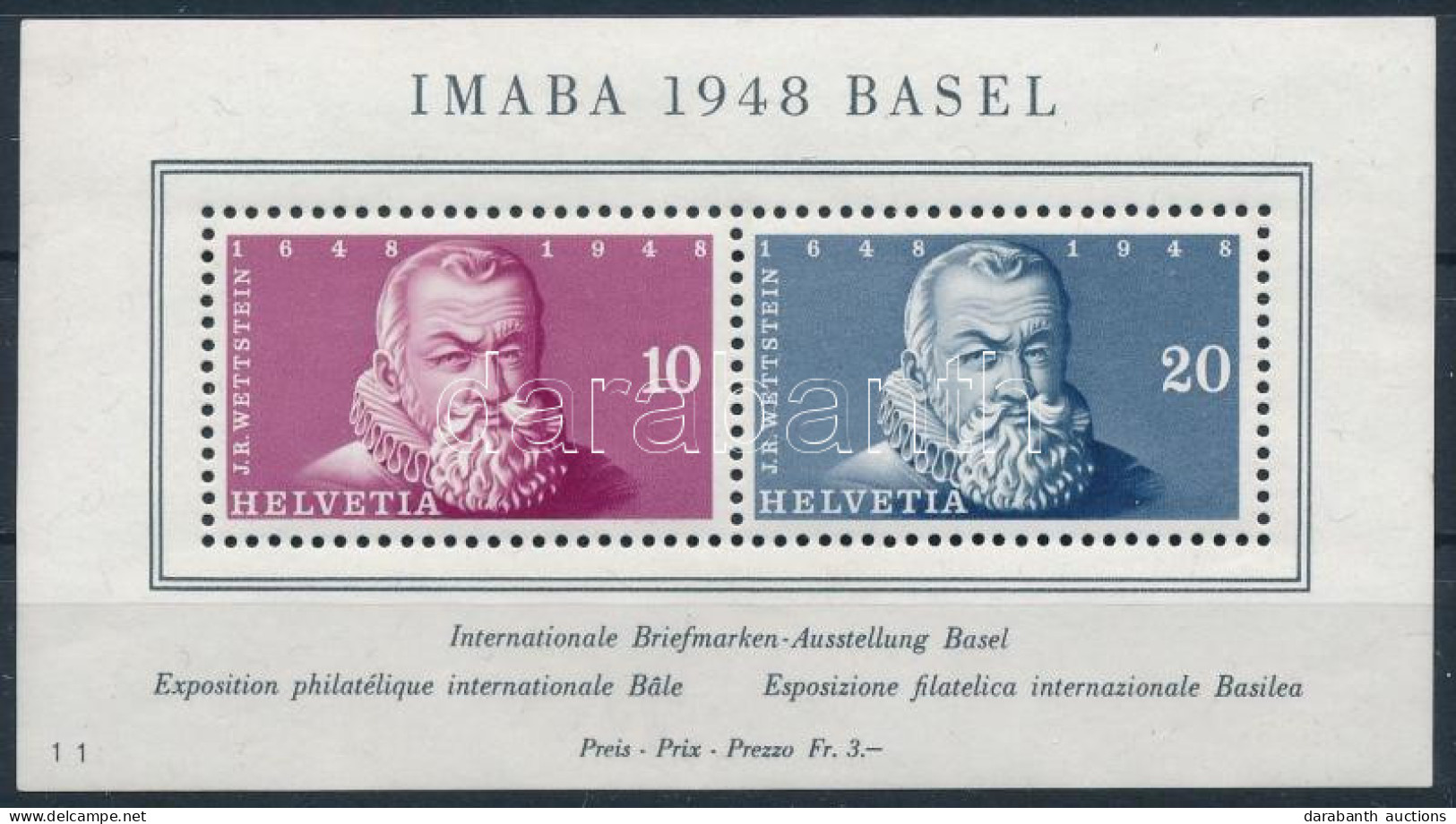 ** Svájc 1948 IMABA Blokk Mi 13 (Mi EUR 90.-) - Sonstige & Ohne Zuordnung