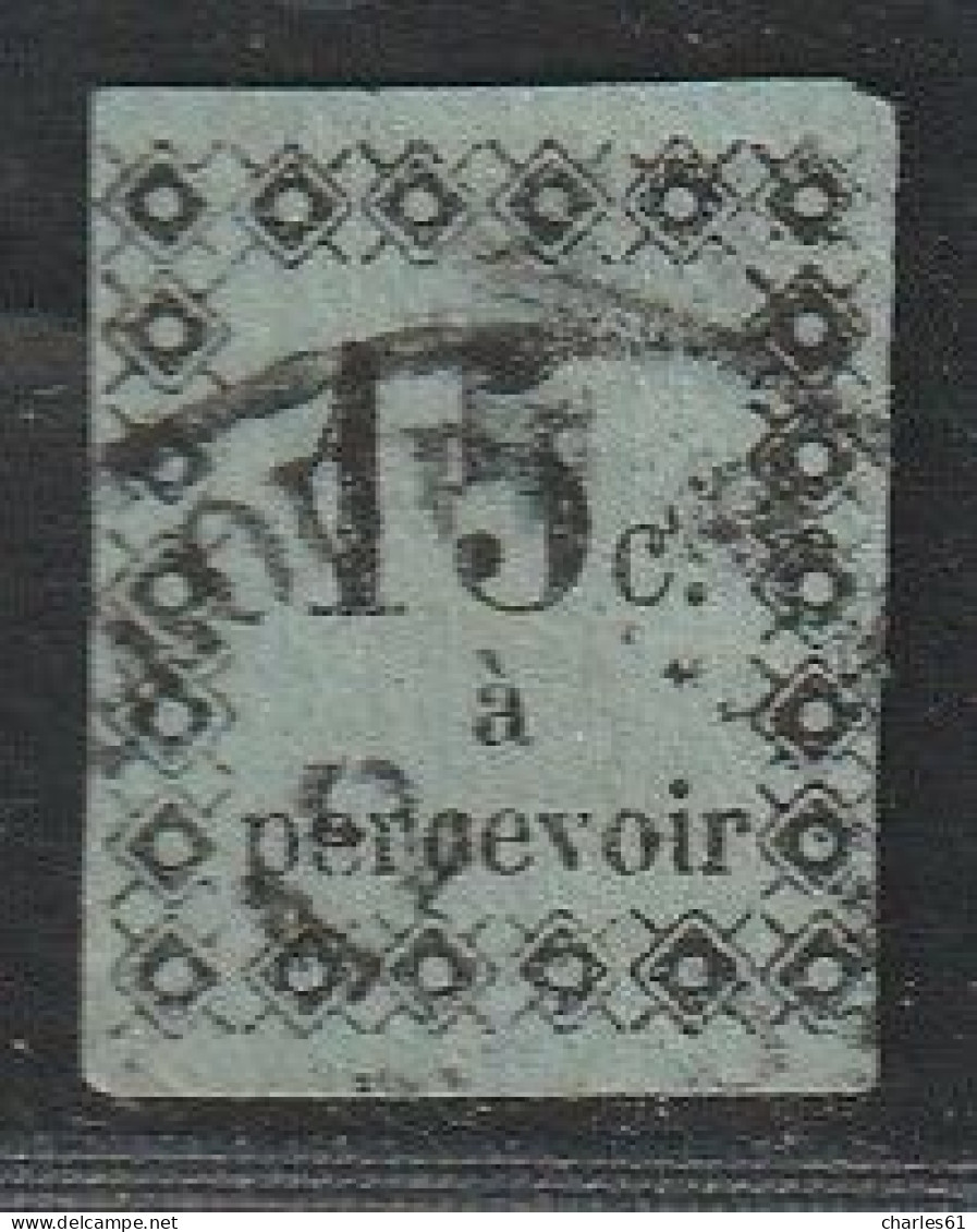 GUADELOUPE - TAXE : N°4 Obl (1879) 15c Noir Sur Bleu Pâle - Portomarken