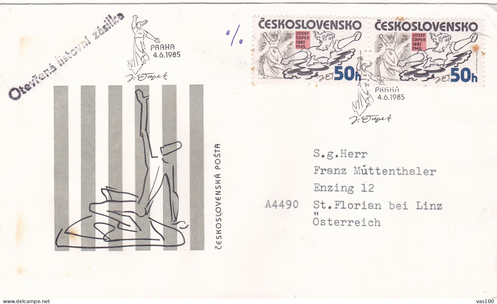 SPORTS  COVERS  FDC  CIRCULATED 1985Tchécoslovaquie - Brieven En Documenten