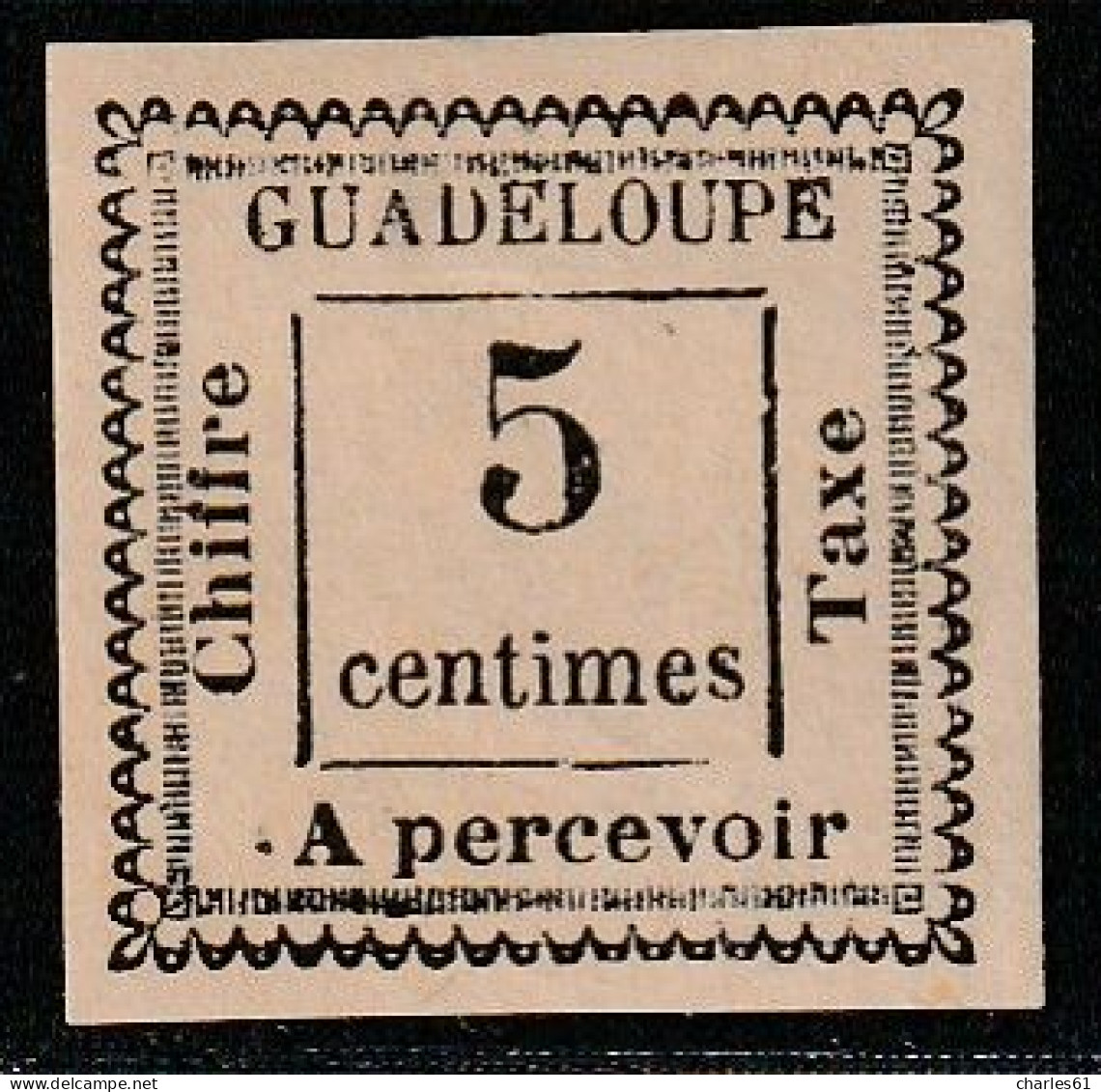 GUADELOUPE - TAXE : N°6 * (1884) 5c Blanc - Postage Due