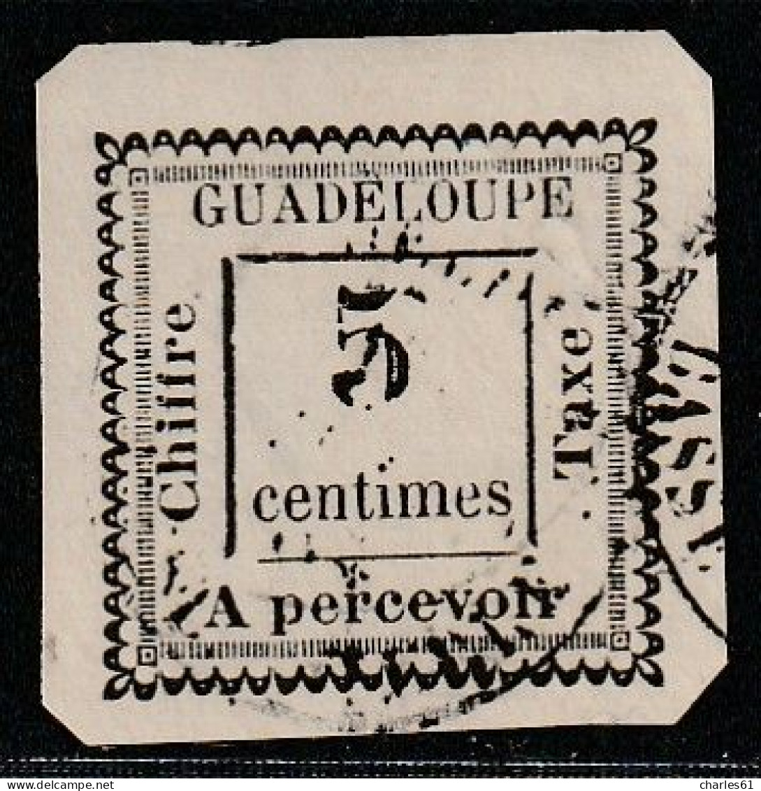 GUADELOUPE - TAXE : N°6 Obl (1884) 5c Blanc - Portomarken