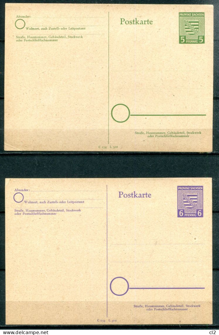 Zone Soviétique D'Occupation - Provinz Sachen-Anhalt - Ganzsache Michel P9 Et 10 - Postal  Stationery