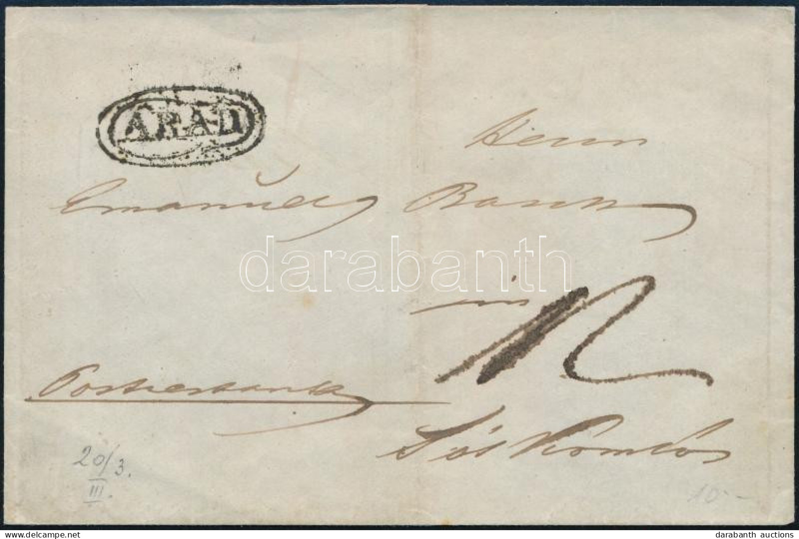 1844 Portós Levél "ARAD" - Tótkomlós - Other & Unclassified