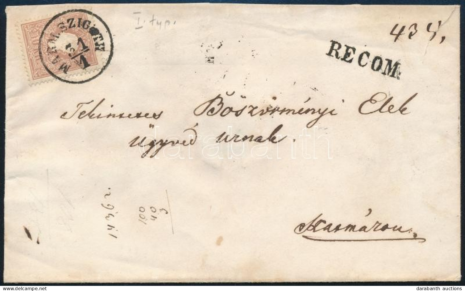 1858 2 X 10kr Ajánlott 2. Súlyfokozatú Levélen / On Registered 2nd Weight Class Cover "MARM.SZIGETH" - Otros & Sin Clasificación