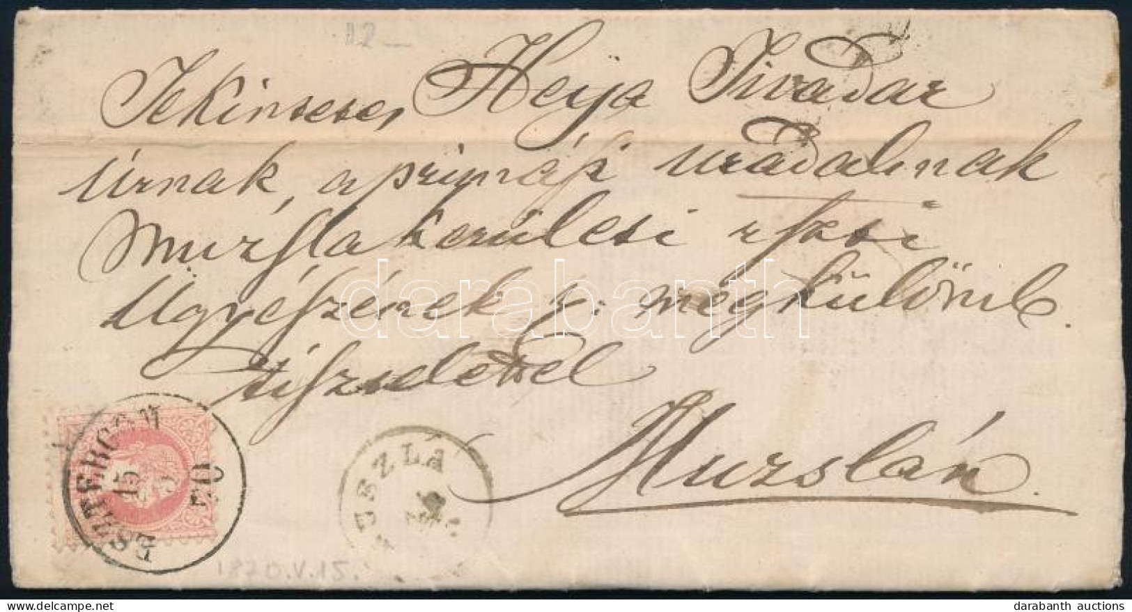 1870 5kr Levélen "ESZTERGOM" - Altri & Non Classificati