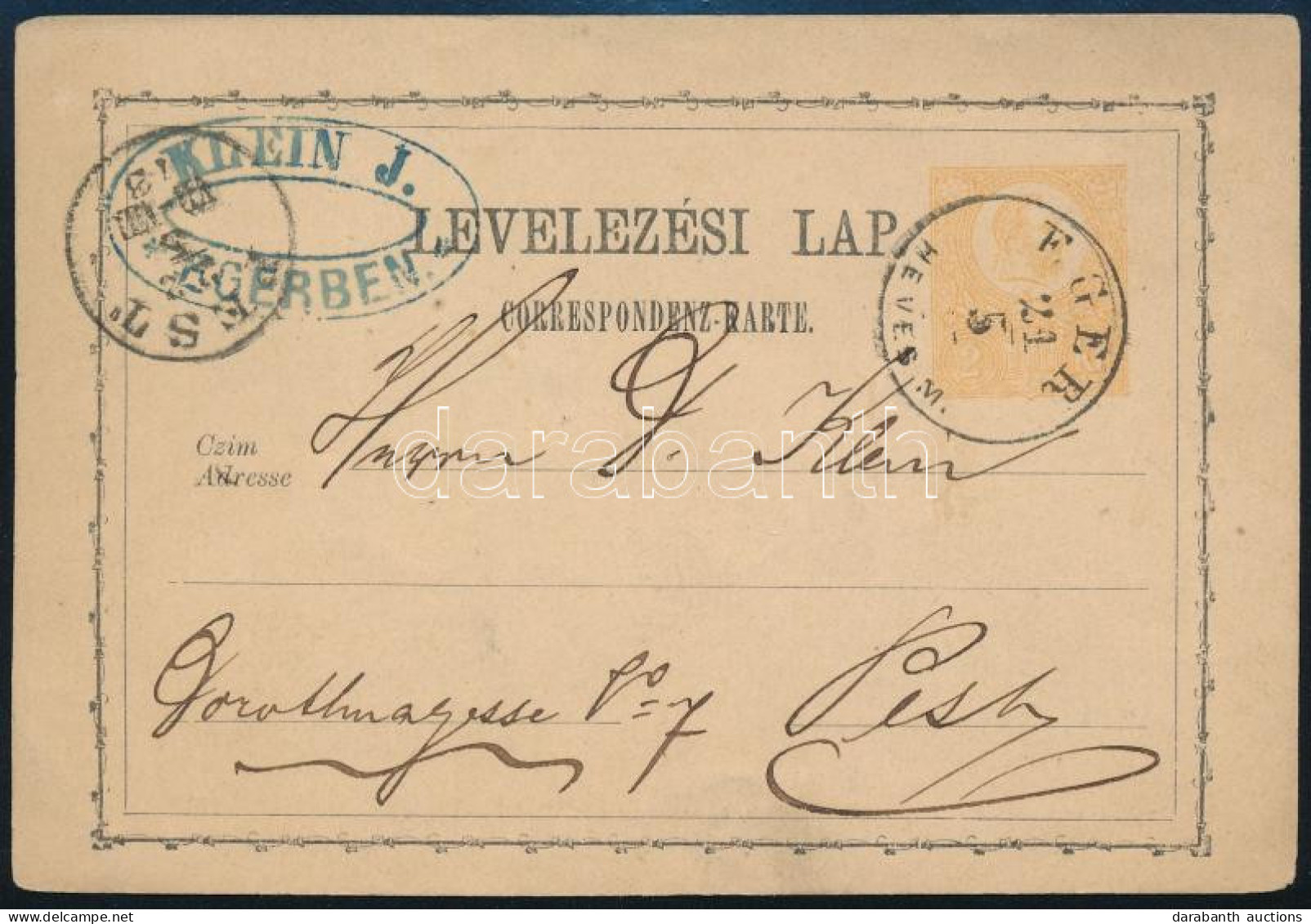 1873 2kr Díjjegyes Levelezőlap "EGER / HEVES. M." - Altri & Non Classificati