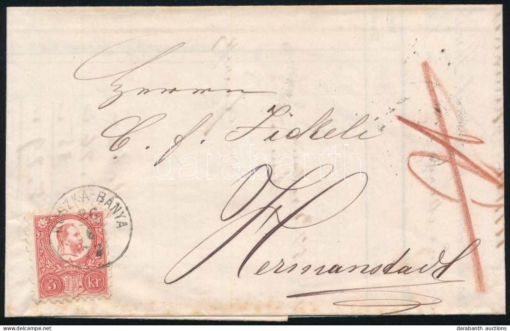 1873 Réznyomat 5kr Levélen "RUSZKA-BÁNYA" - Altri & Non Classificati