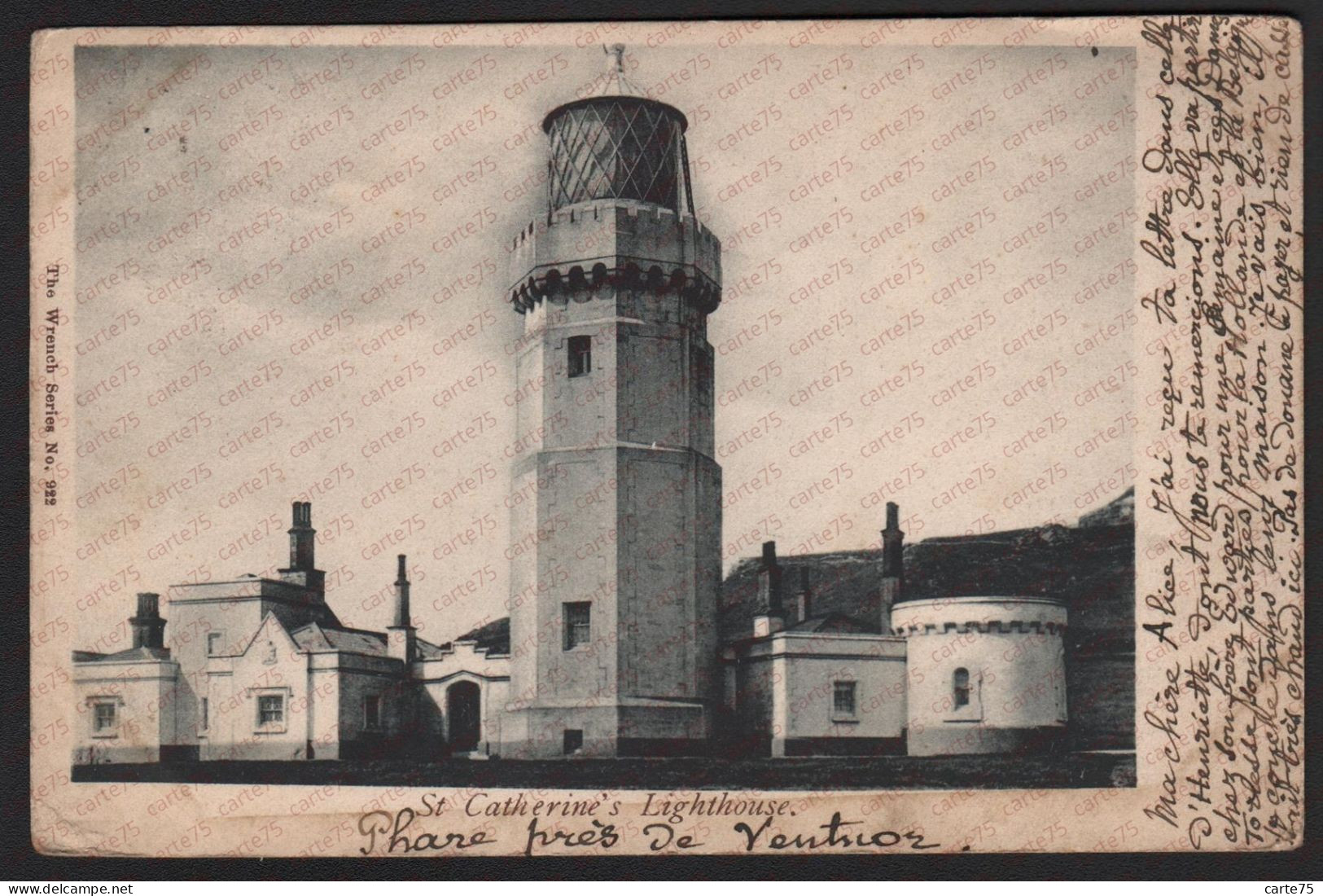 Postmarked 27 AU 1903 Sent To Paris CPA St Catherine 's Lighthouse Isle Of Wight Near Ventnor United Kingdom Royaume Uni - Ventnor