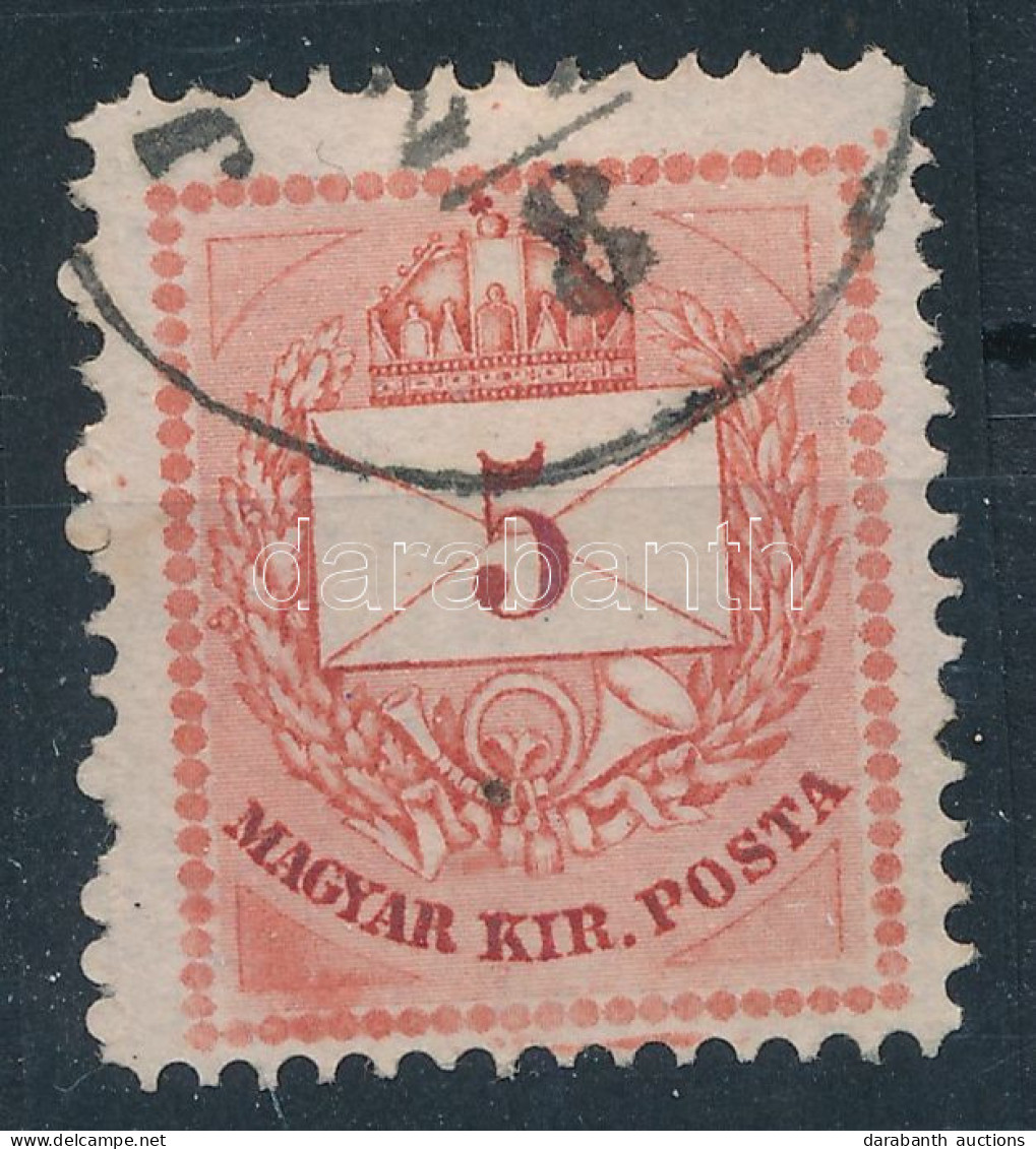 O 1874 5kr Bal Alsó Háromszögnél Festékfolt - Altri & Non Classificati