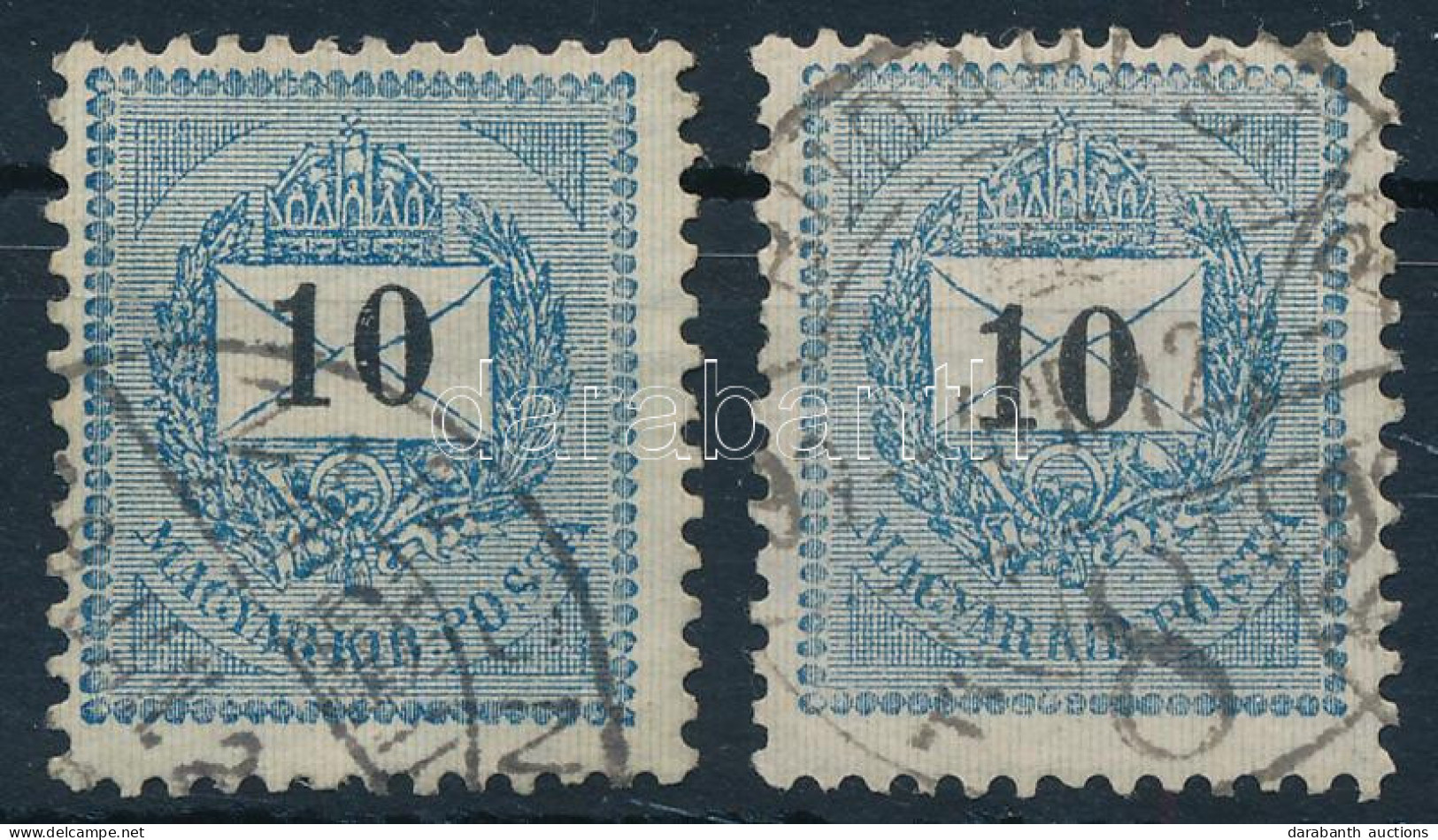 O 1898 10kr Elcsúszott értékszámmal + Támpéldány / Shifted Number - Sonstige & Ohne Zuordnung