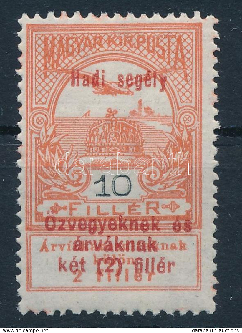 ** 1914 Hadisegély I. 10f Próbanyomat Téglavörös Felülnyomással (Fekete Könyv 202. Oldal, 250 P) / Mi 150 Proof With Bri - Sonstige & Ohne Zuordnung