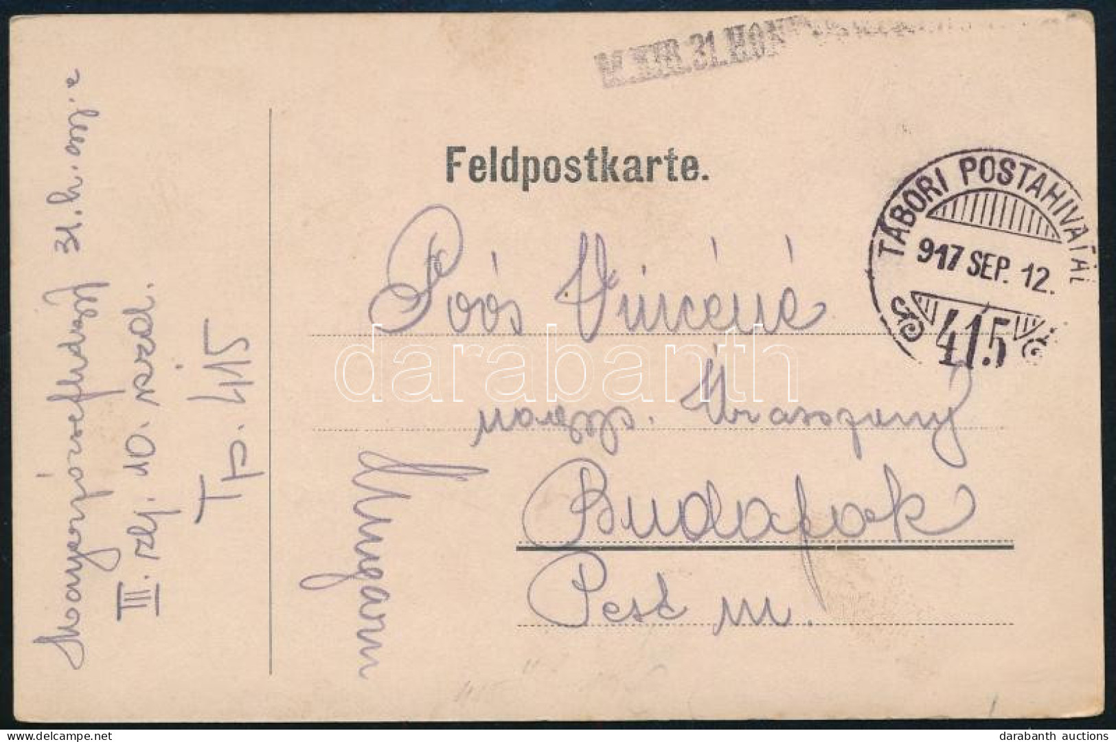 1917 Tábori Posta Levelezőlap / Field Postcard "TP 415" - Autres & Non Classés