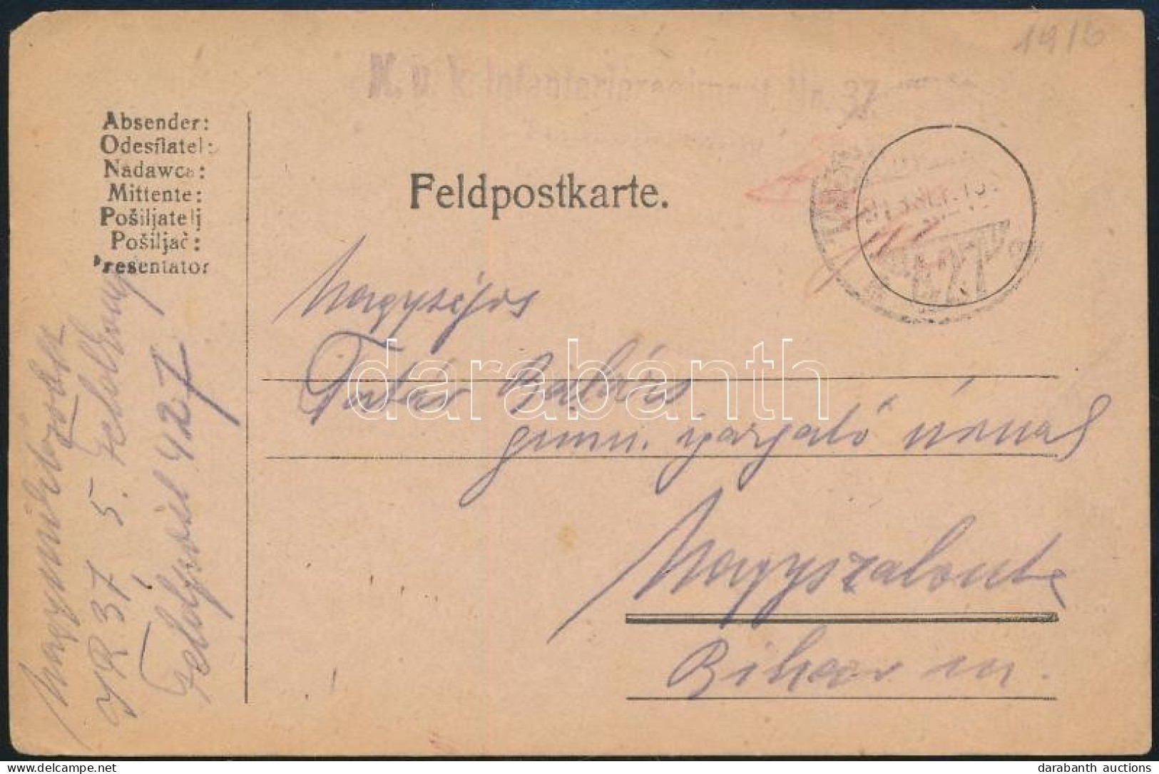1918 Tábori Posta Levelezőlap / Field Postcard "TP 427" - Autres & Non Classés