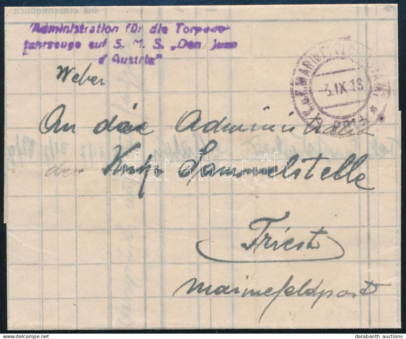 1918 Tábori Posta Levél "S.M.S Don Juan D'Austria" - Other & Unclassified