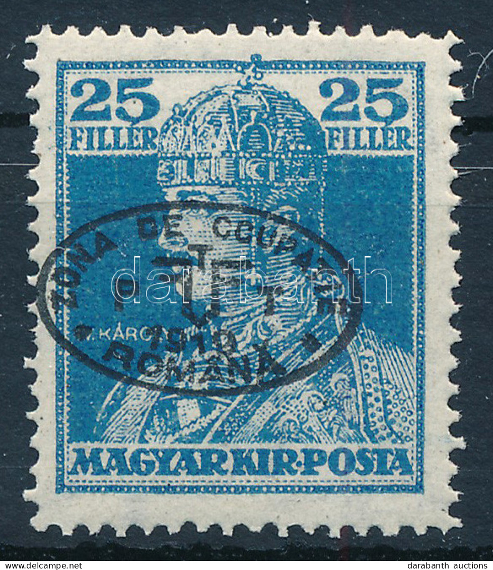 ** Debrecen I. 1919 Károly 25f Fekete Felülnyomással / Mi 40b Signed: Bodor - Other & Unclassified