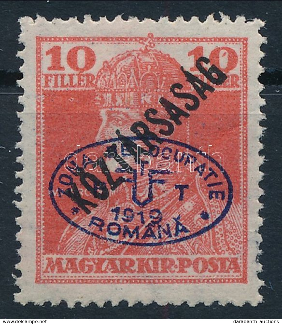 ** Debrecen 1919 Károly/Köztársaság 10f, Bodor Vizsgálójellel (papírránc / Paper Crease) - Autres & Non Classés