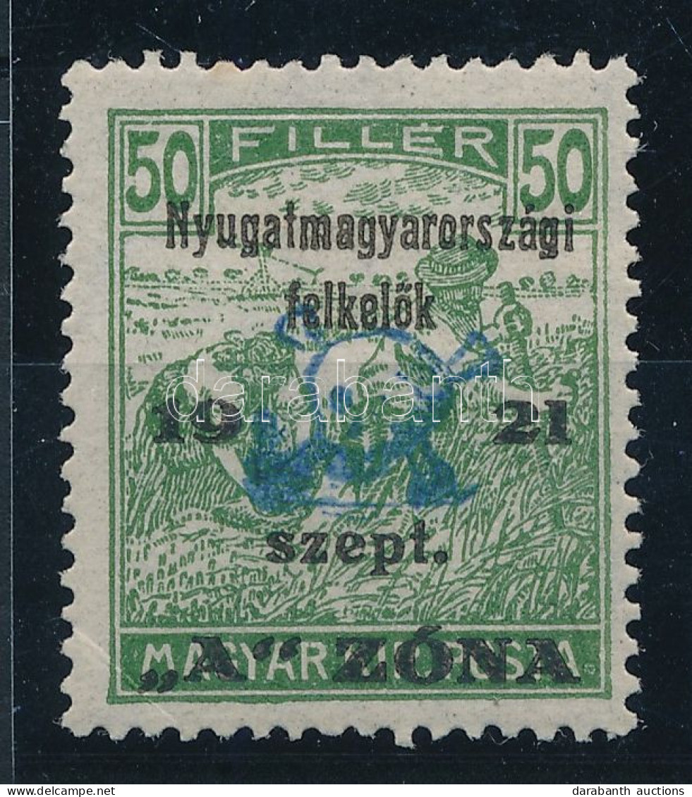 * Nyugat-Magyarország 1921 Arató 50f, Bodor Vizsgálójellel (**18.000) - Other & Unclassified