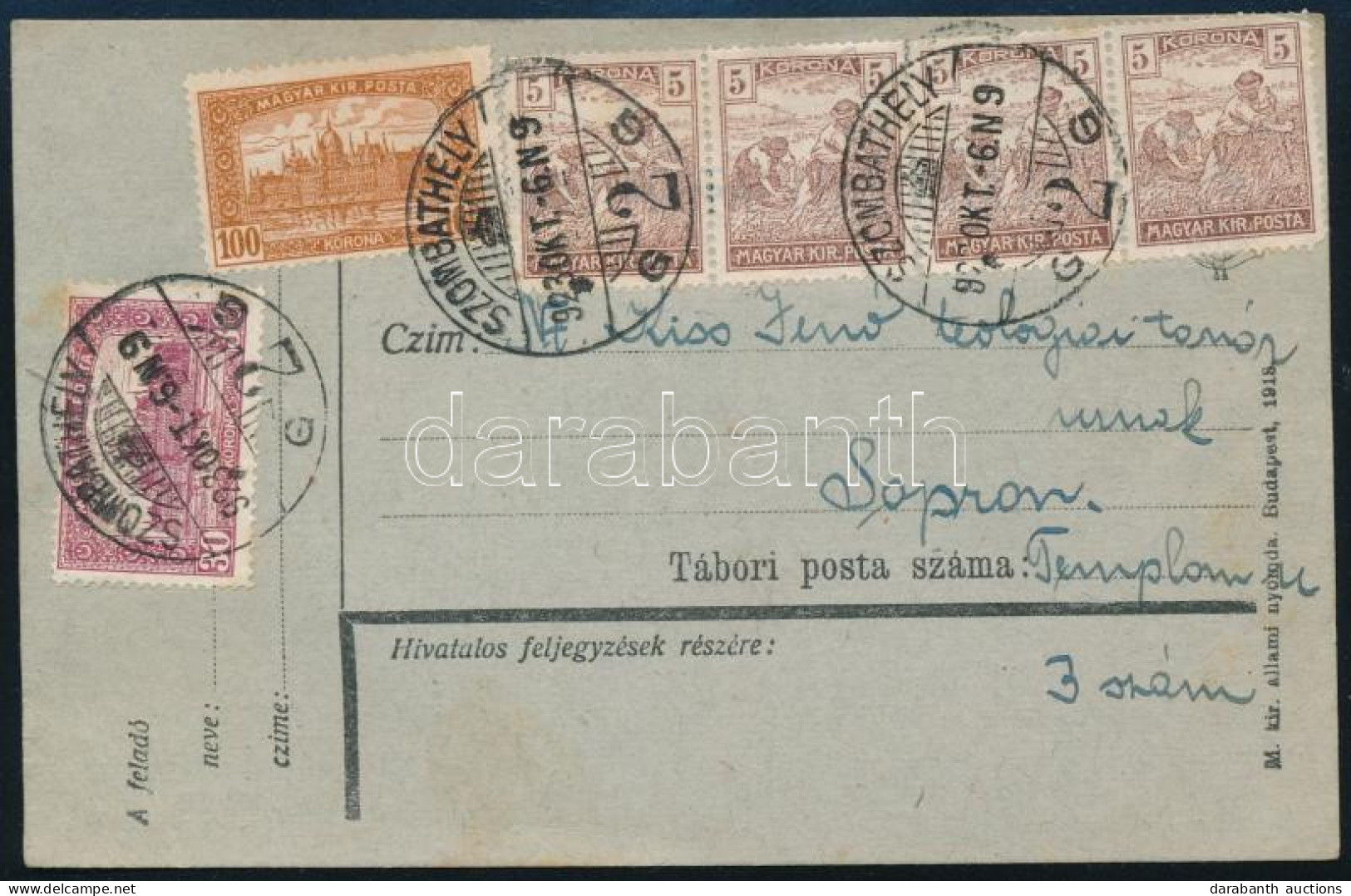 1923 Levelezőlap 6 Db Bélyeggel - Other & Unclassified