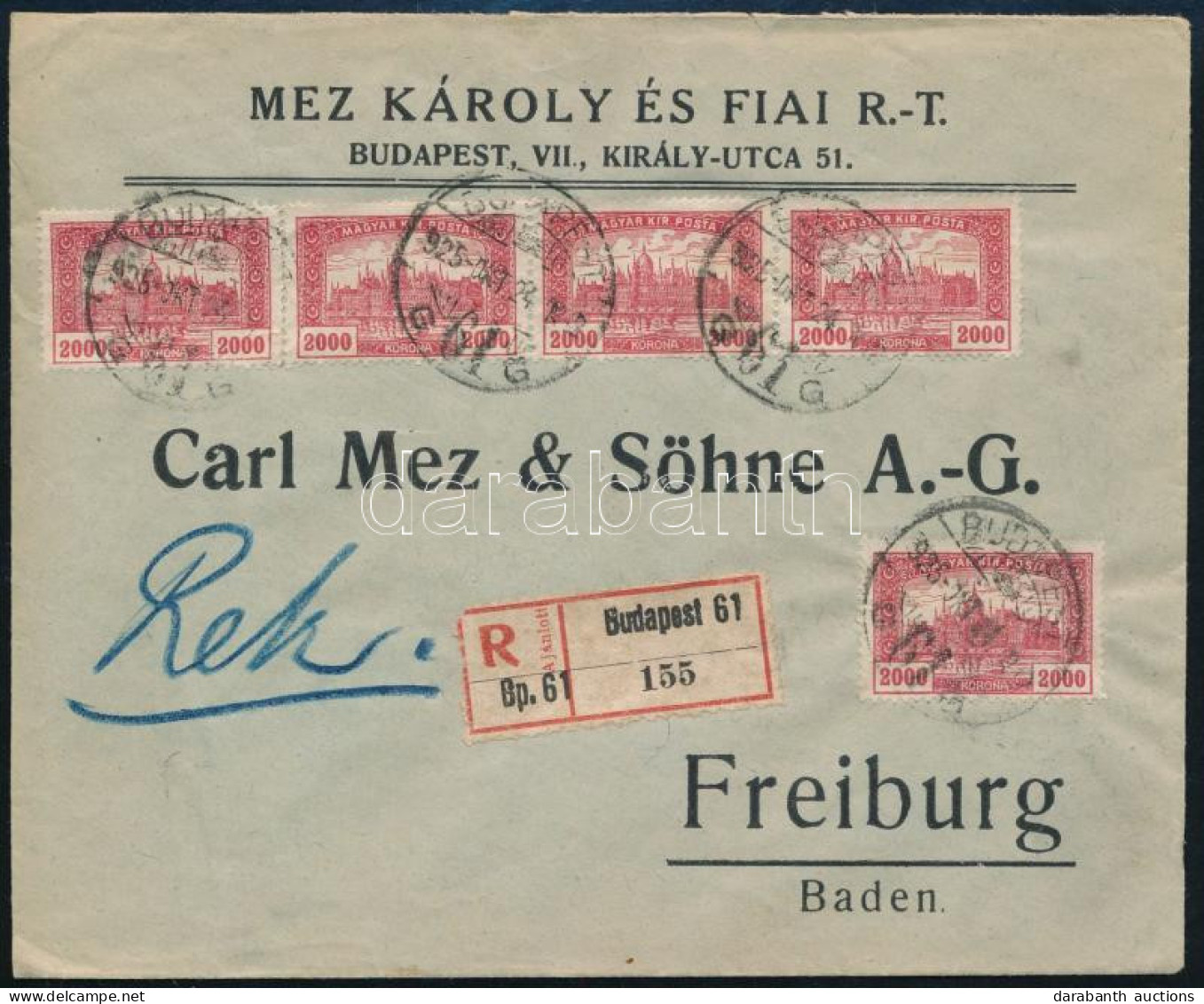 1925 Ajánlott Levél 10.000K Bérmentesítéssel Külföldre - Sonstige & Ohne Zuordnung