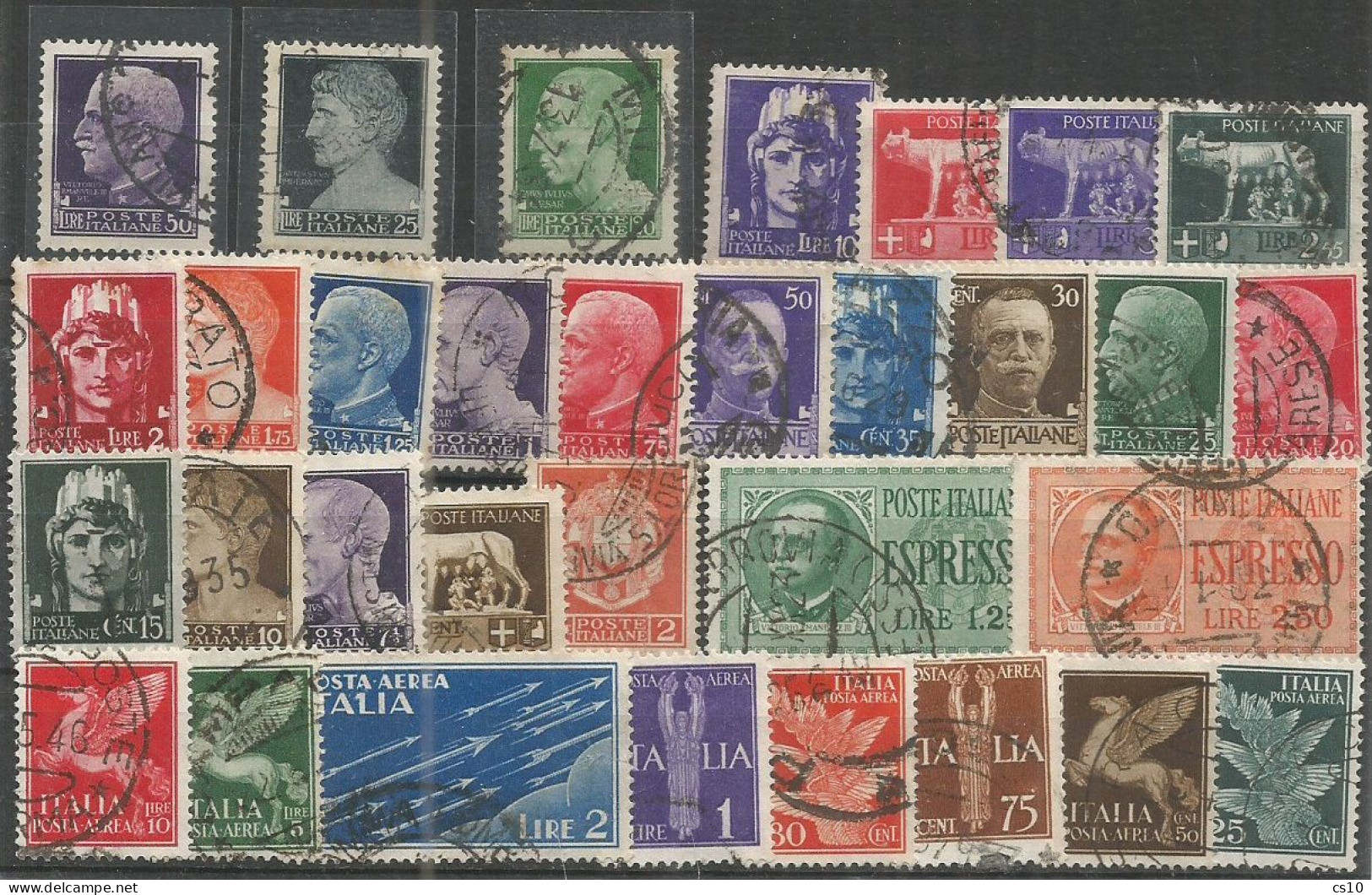 Italy Kingdom Regno 1929/41 Imperial Set Ordinary + Express + Air Mail - Cpl 32v Set In VFU Condition - Lotti E Collezioni