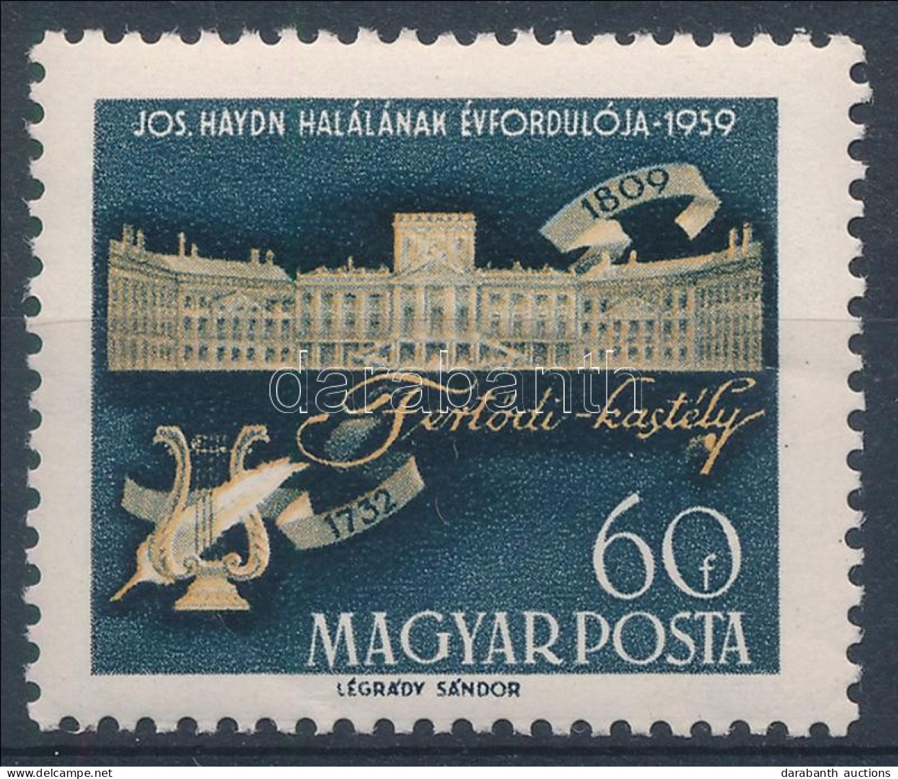 ** 1959 Haydn és Schiller 60f "folt Az Ly Betűjén" Lemezhibával / Mi 1619 With Plate Variety - Otros & Sin Clasificación