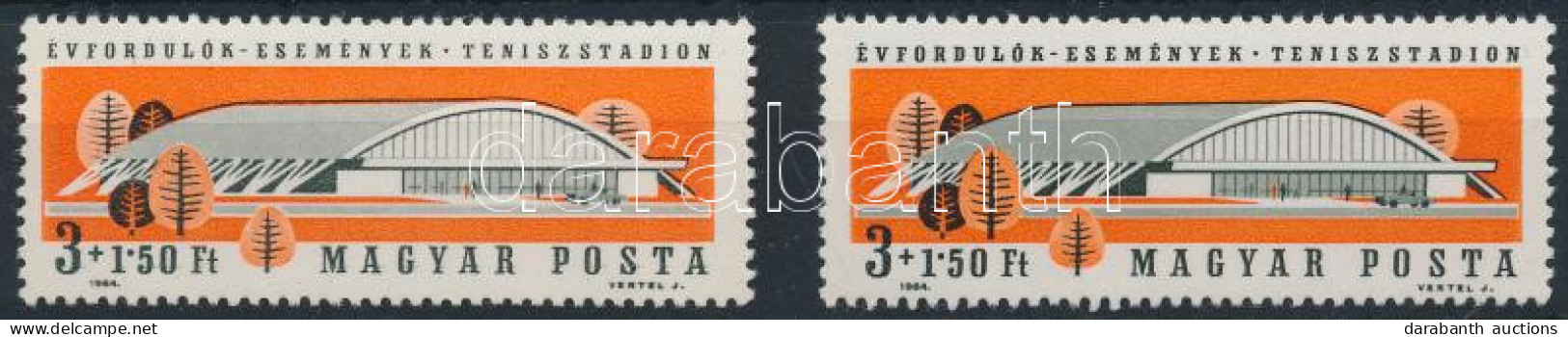 ** 1964 Évfordulók - Események 3Ft Felefelé Tolódott Fekete Színnyomat + Támpéldány - Other & Unclassified