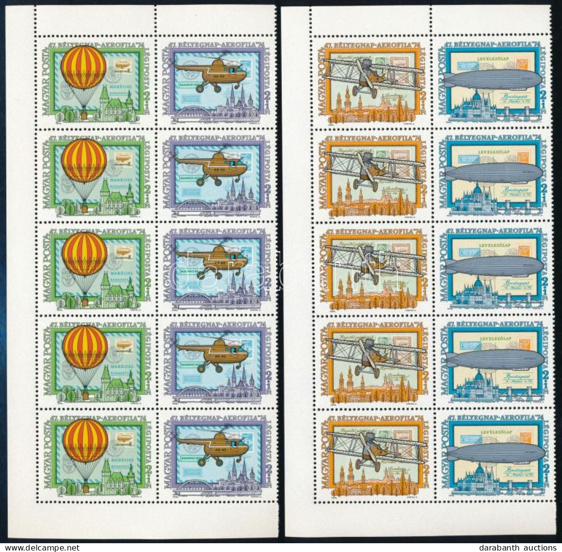 ** 1974 Bélyegnap (47.) - Aerofila (III.) Sor 2x10-es Tömbben - Otros & Sin Clasificación