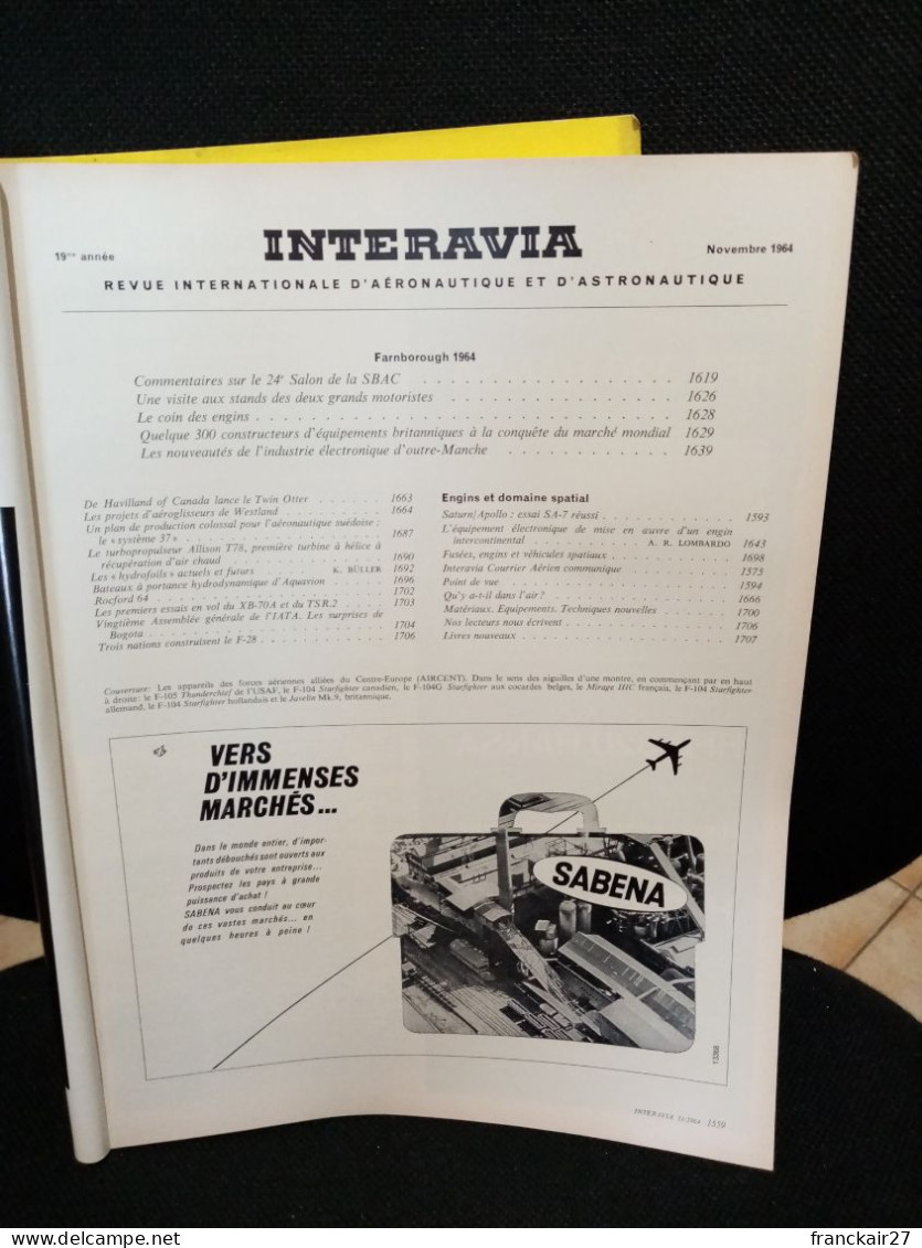 INTERAVIA 11/1964 Revue Internationale Aéronautique Astronautique Electronique - Aviation