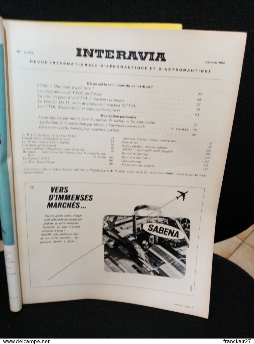 INTERAVIA 1/1964 Revue Internationale Aéronautique Astronautique Electronique - Aviazione