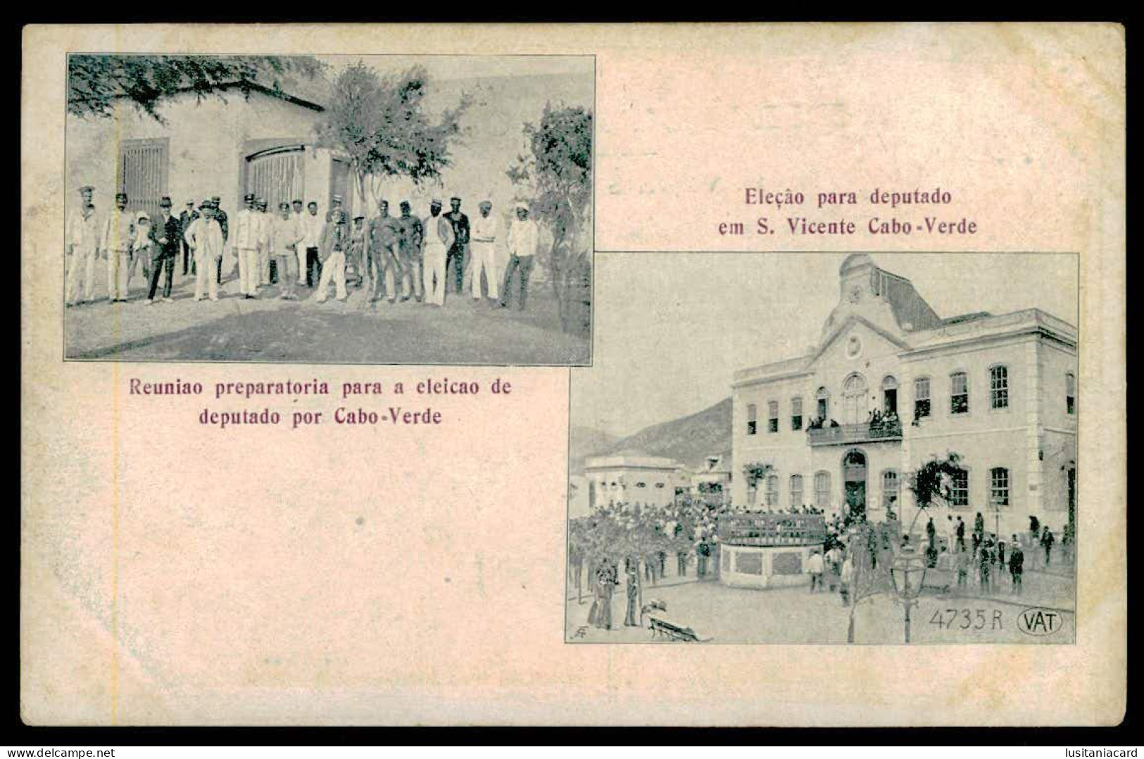 CABO VERDE-Reunião Preparatoria Para A Eleição De Deputado Por C.Verde.Eleção Para Deputado Em S.Vicente..carte Postale - Kaapverdische Eilanden